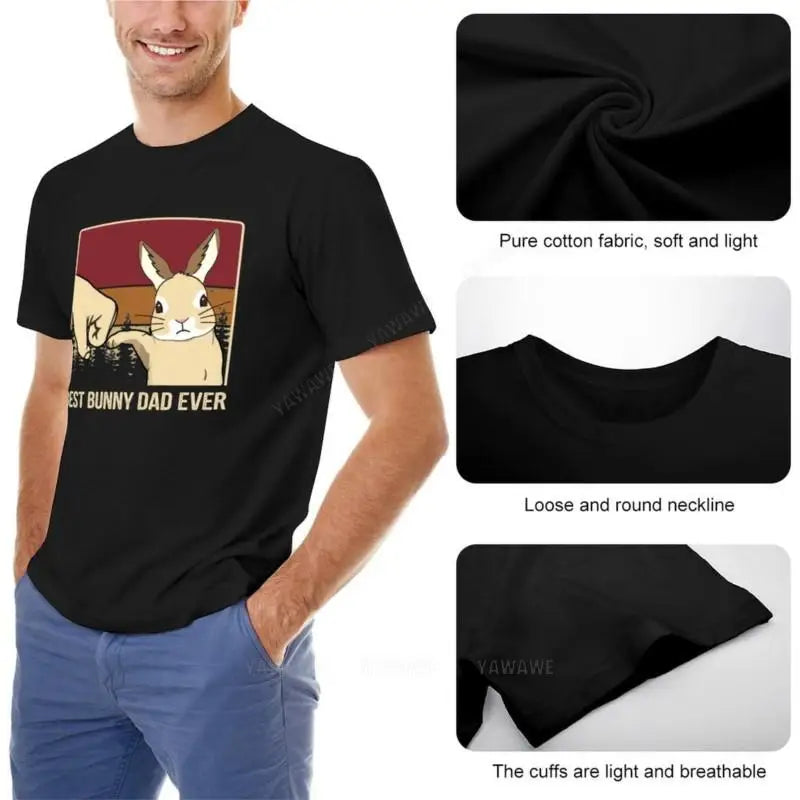 Vintage Best Bunny Dad Ever Fathers Day Gift T-Shirt summer top black t shirt mens white t shirts