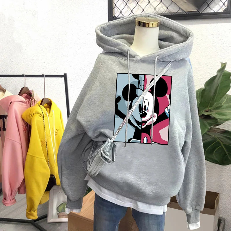 Mickey Mouse hoodie fashion stitched angel monster pocket sweatshirt